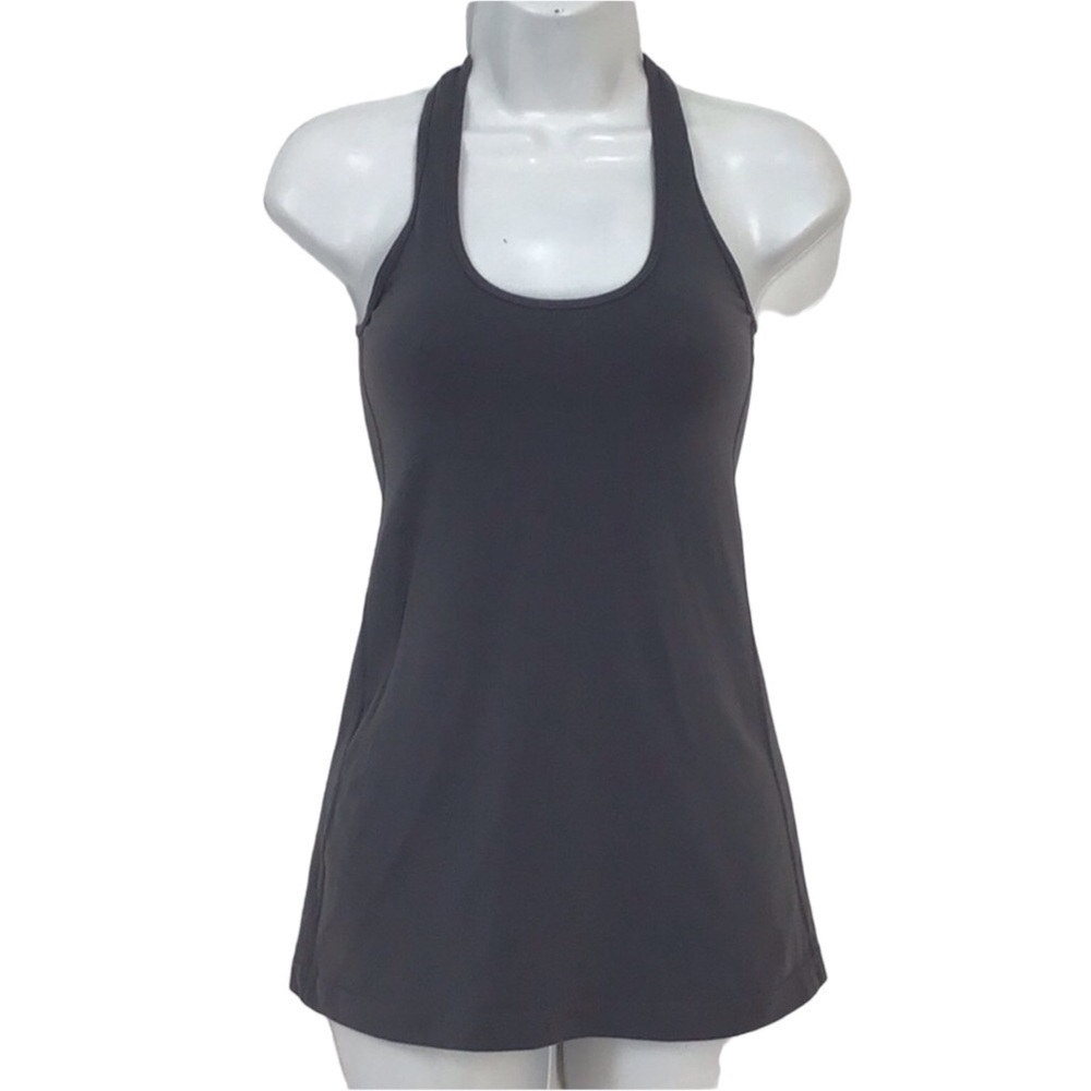 Lululemon Charcoal Gray Pink Thread Athletic Racerback Tank See Measurem…